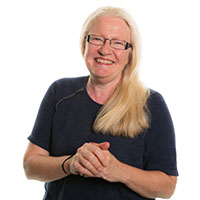 Portrait photograph of Vivianne Child smiling